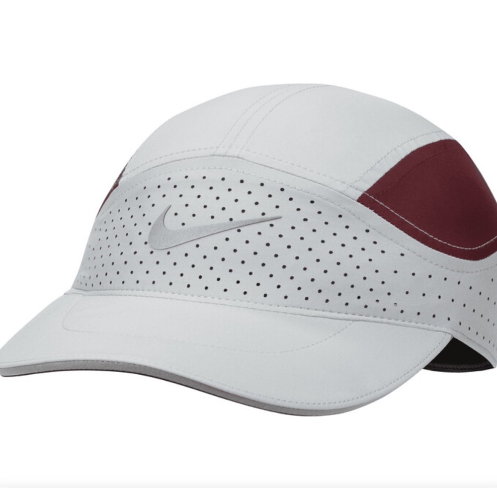 Nike Dri-Fit ADV Aerobill Tailwind Running Cap Gray Maroon Running BV2204 NEW